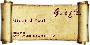 Giczi Ábel névjegykártya