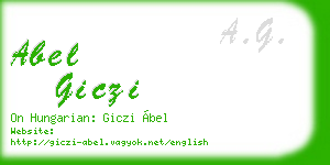 abel giczi business card